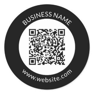 Your Uploaded QR code | Editable Text & Colors Classic Round Sticker