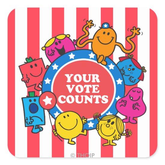 Your Vote Counts! Square Sticker