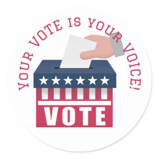 Your vote is your voice - Get out the VOTE labels