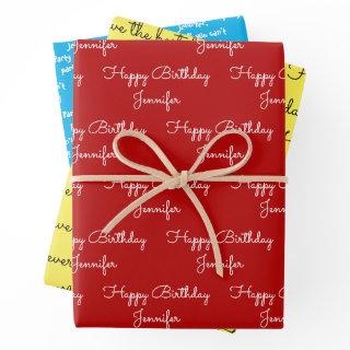 Your Words with Her Name Birthday 3 Gift   Sheets
