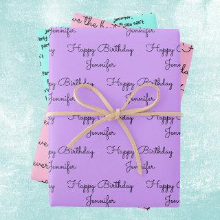 Your Words with Her Name Birthday Gift  Sheets