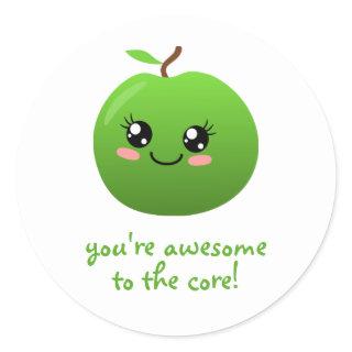 you're awesome to the core classic round sticker
