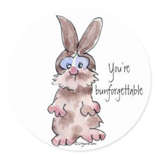 You're Bunforgettable - Cartoon Rabbit Sticker