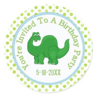 You're Invited To A Birthday Party: Dino Stickers
