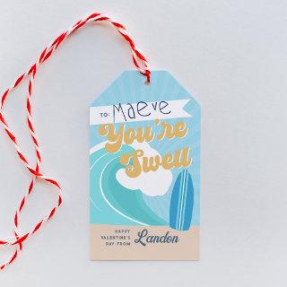 You're Swell Surfer Classroom Valentines Day Gift Tags