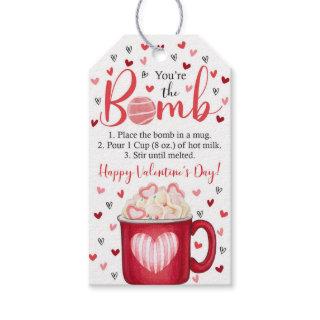 You're the Bomb Valentine's Day Hot Cocoa Bomb Gif Gift Tags