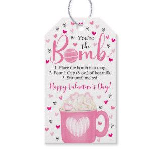 You're the Bomb Valentine's Day Hot Cocoa Bomb Gif Gift Tags
