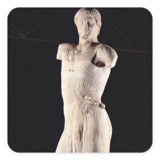 Youth clad in tight long-fitting tunic, 5th centur square sticker