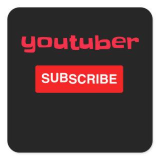 Youtuber Gamer Square Sticker