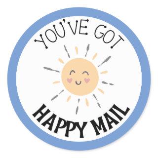 You've Got Happy Mail Sun Smile Sticker Round