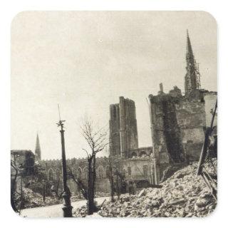 Ypres from Rue de Ville, June 1915 Square Sticker