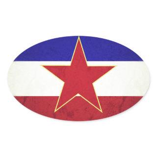 Yugoslavia flag oval sticker
