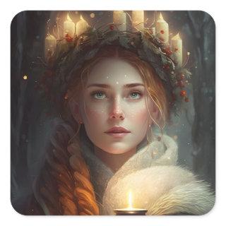 Yule Maiden Square Sticker