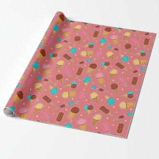 Yummy Ice Cream Pattern | Dark Pink