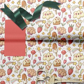Yummy Treats and Rainbows Pattern Tissue Paper