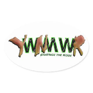 YWNMWR ¢haYng3 th3 Kod3 Oval Sticker