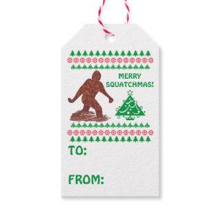 Z Bigfoot Walking Have A Very Merry Squatchmas Gift Tags