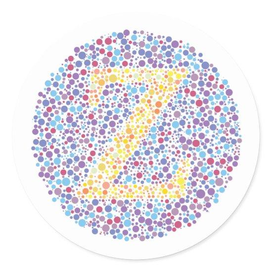 “Z” Eye Test Letter Classic Round Sticker