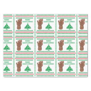 Z Sasquatch Track Merry Squatchmas Bigfoot Tissue Paper