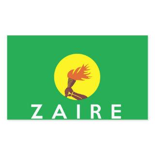zaire congo country flag symbol name text rectangular sticker