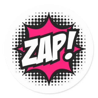 ZAP! Comic Book Style Classic Round Sticker