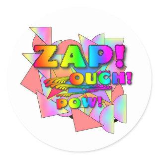 ZAP! OUCH!  CLASSIC ROUND STICKER