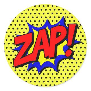 Zap Pop Art Superpower Hero Birthday Stickers