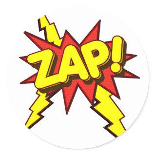 Zap, Zing, Pow! Classic Round Sticker