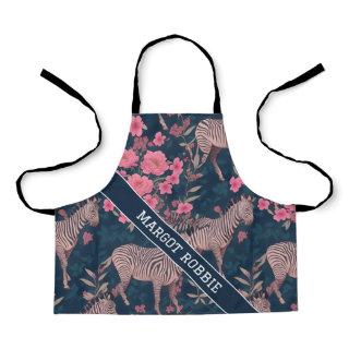 Zebra Floral Colorful Personalized Pattern Apron