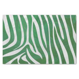 Zebra Green and White Print Tissue Paper