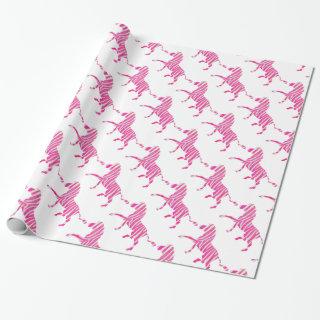 Zebra Hot Pink and White Silhouette