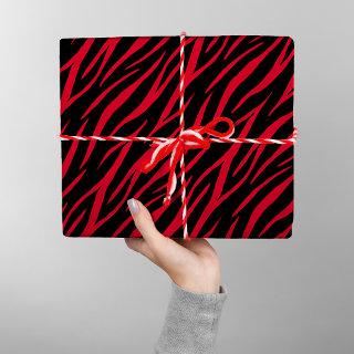 Zebra Print Black Red Cute Modern Xmas Pattern