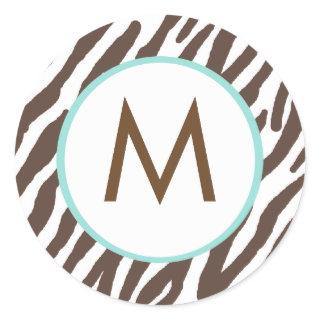 Zebra Print Monogrammed Stickers