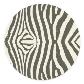 Zebra Stripe Animal Print Pattern Classic Round Sticker