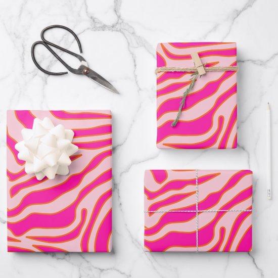 Zebra Stripes Pink Orange Wild Animal Print  Sheets