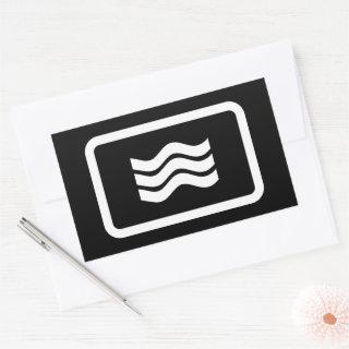 Zener Card | 3 Vertical Wavy Lines Rectangular Sticker