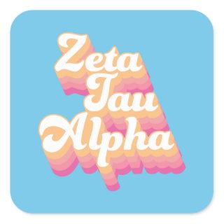 Zeta Tau Alpha | Groovy Script Square Sticker