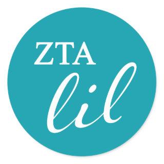 Zeta Tau Alpha Lil Script Classic Round Sticker