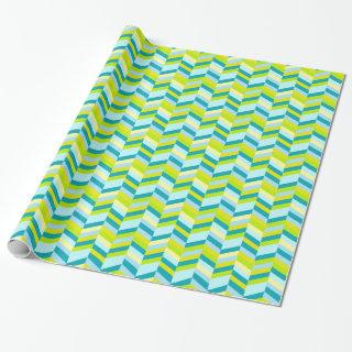 Zigzag chevron lime green teal patterned wrap