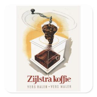 Zijlstra koffie - Vintage Coffee Ad Square Sticker