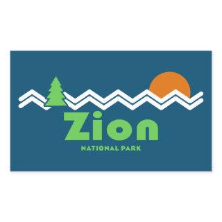 Zion National Park Retro Rectangular Sticker