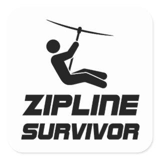 Zip Line Survivor Square Sticker