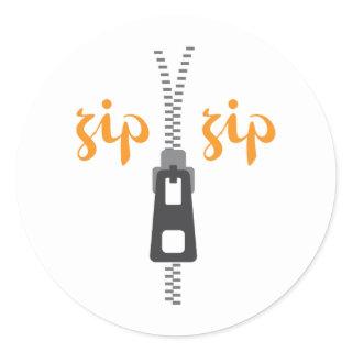 Zipper Zip Classic Round Sticker