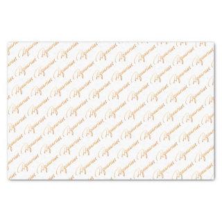 Zodiac "Aquarius" Gold Script Tissue Paper