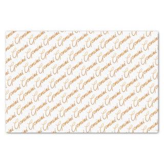 Zodiac "Gemini" Gold Script Tissue Paper