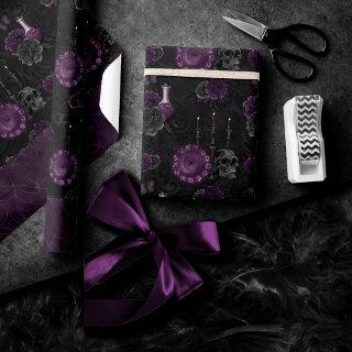 Zodiac Magic | Dark Purple Plum Gothic Skull Roses