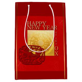 Zodiac Signs Ox Papercut Chinese Year 2021 MGB Medium Gift Bag