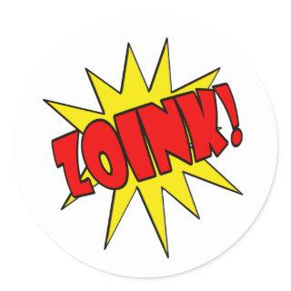 Zoink!  Cartoon SFX Classic Round Sticker