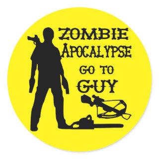 Zombie Apocalypse Go To Guy (Weapons) Classic Round Sticker