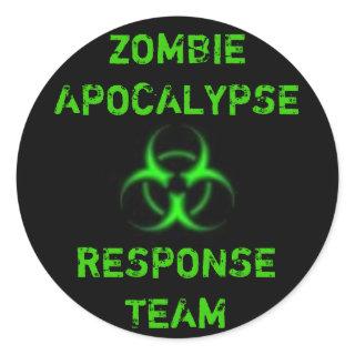 Zombie Apocalypse response team green Classic Round Sticker